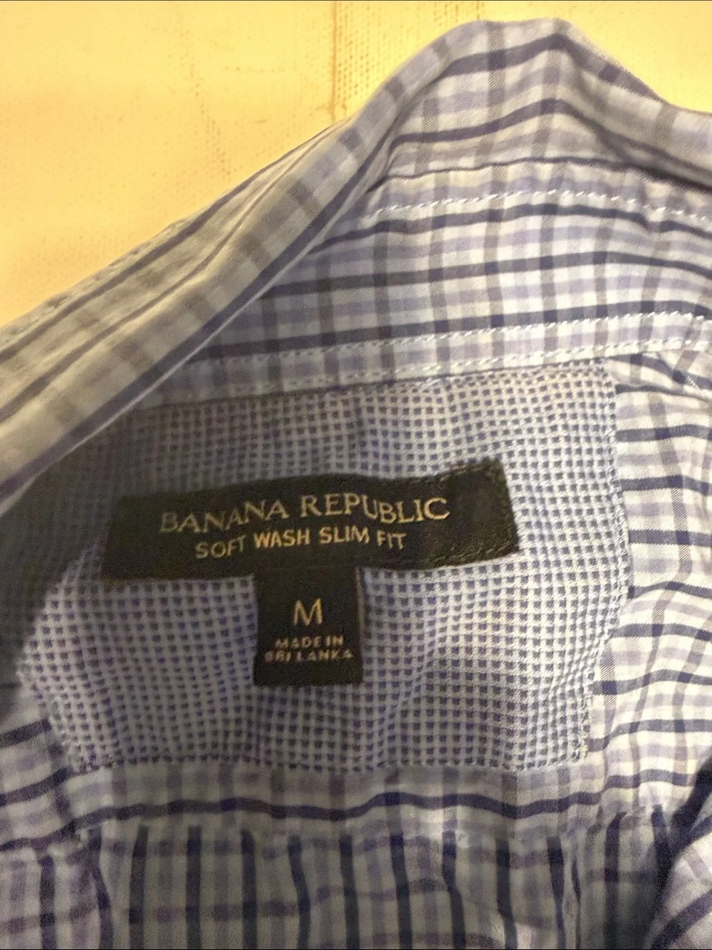 Banana Republic Blue Plaid Long-Sleeve Button-Down Shirt